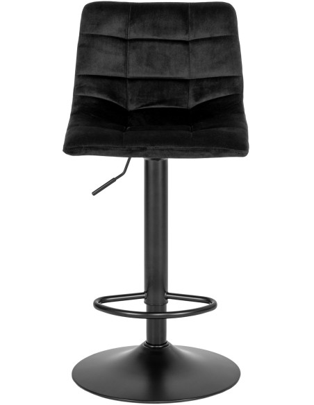 Tabouret de bar moderne réglable Velours Noir Métal Noir Middelfart (Lot de 2) 