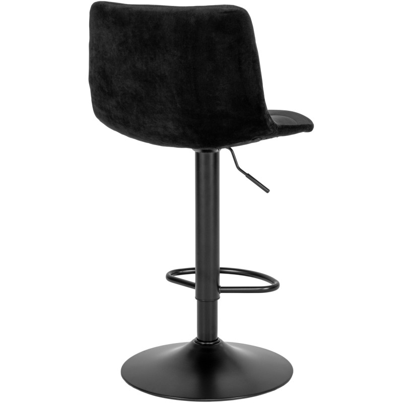 Tabouret de bar moderne réglable Velours Noir Métal Noir Middelfart (Lot de 2) 