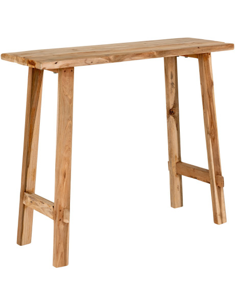 Console rustique chic Rectangulaire Bois de teck Naturel Girona 