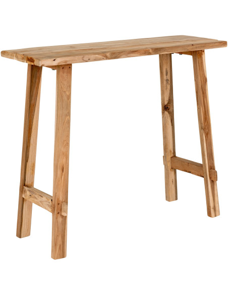 Console rustique chic Rectangulaire Bois de teck Naturel Girona 