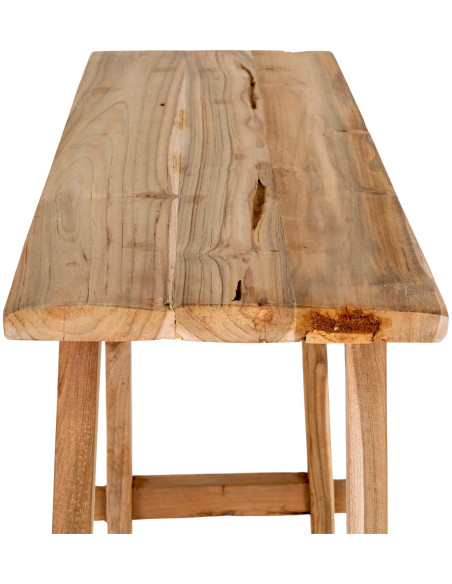 Console rustique chic Rectangulaire Bois de teck Naturel Girona 