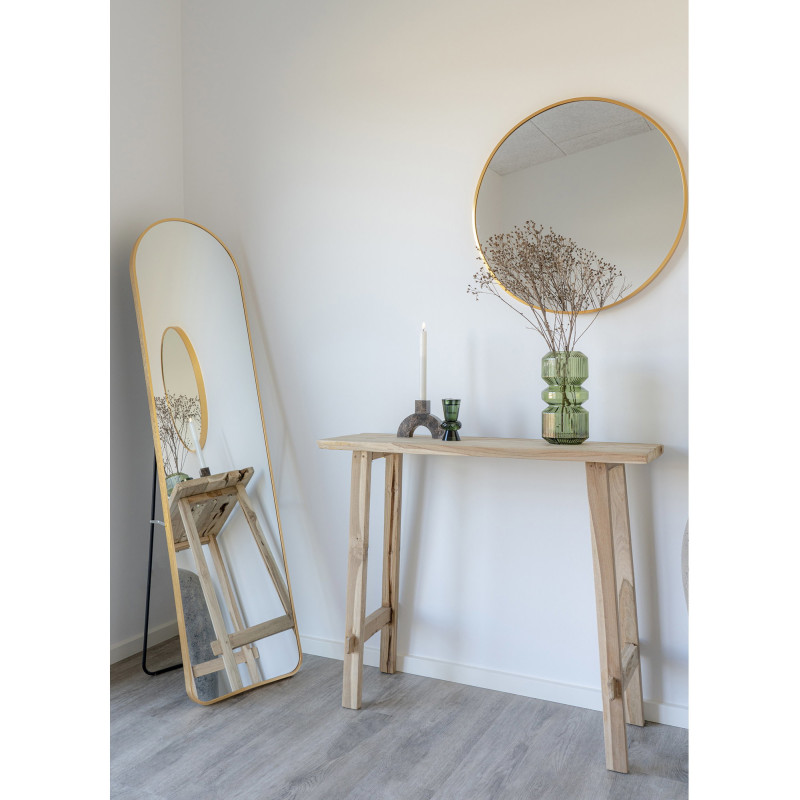 Console rustique chic Rectangulaire Bois de teck Naturel Girona 