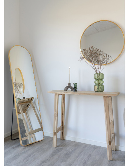 Console rustique chic Rectangulaire Bois de teck Naturel Girona 