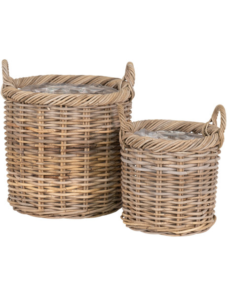 Gili Baskets - Baskets, kubu rattan, natural set of 2 