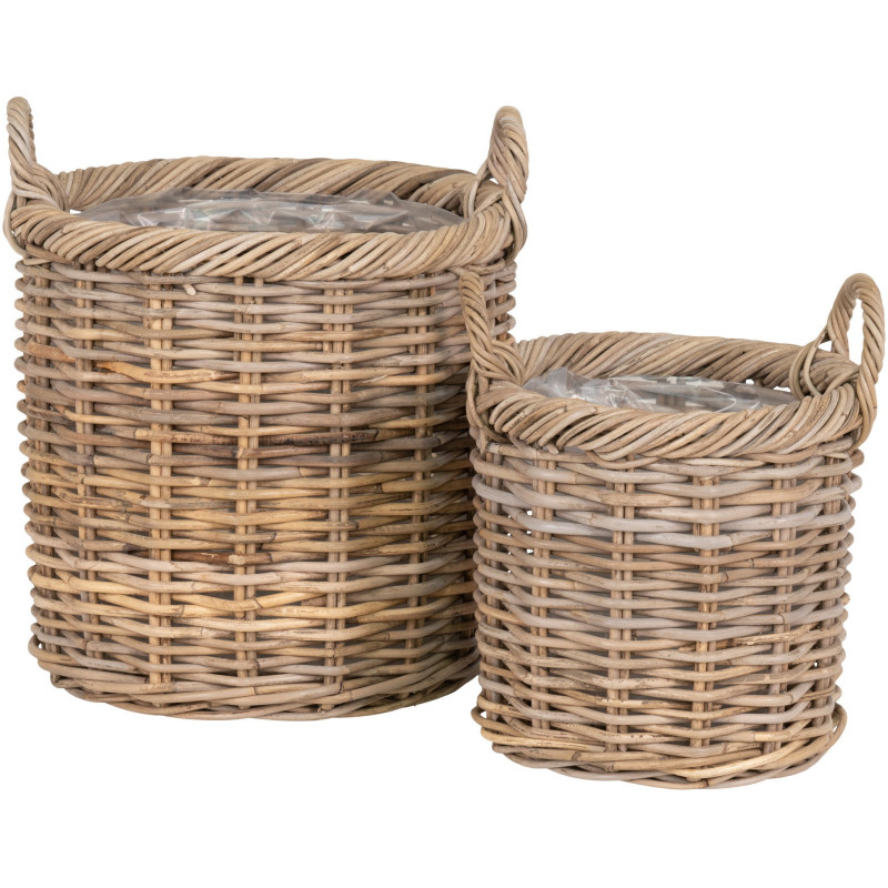Gili Baskets - Baskets, kubu rattan, natural set of 2 