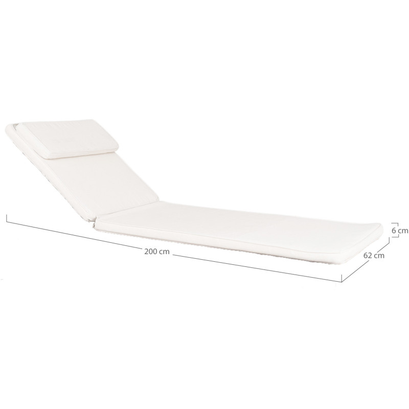 Andorra Cushion for Sunlounger - Cushion for Sun Lounger, cotton, white 