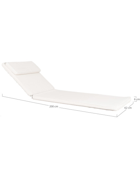 Andorra Cushion for Sunlounger - Cushion for Sun Lounger, cotton, white 