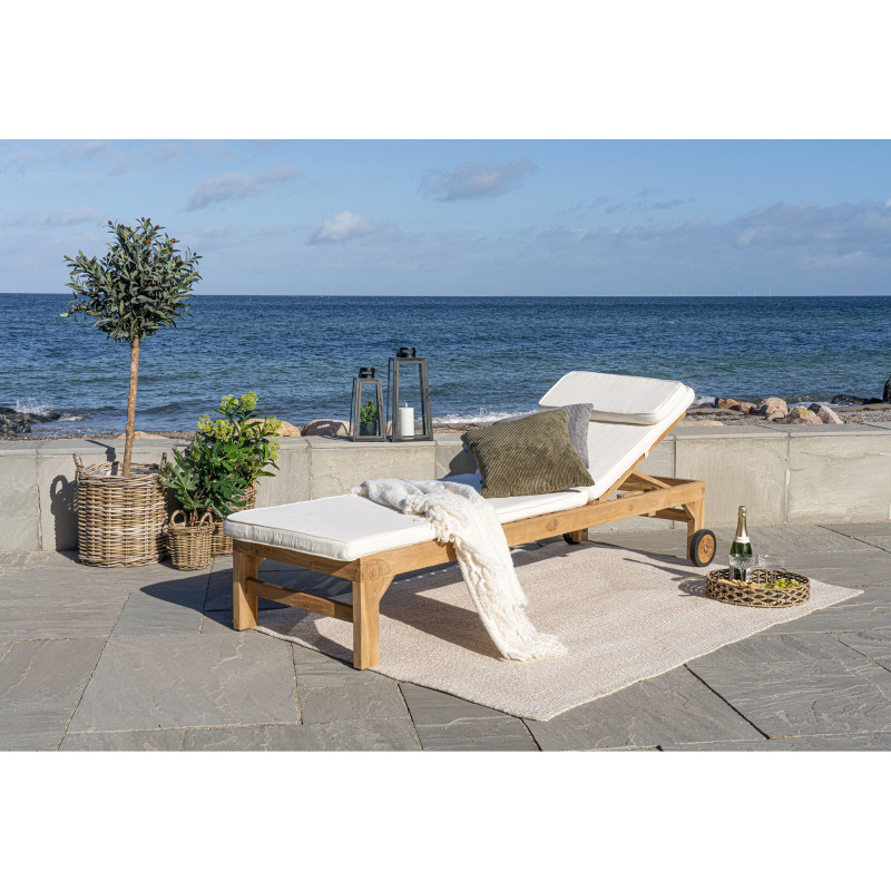 Andorra Cushion for Sunlounger - Cushion for Sun Lounger, cotton, white 