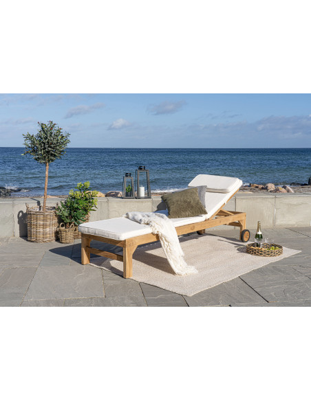 Andorra Cushion for Sunlounger - Cushion for Sun Lounger, cotton, white 