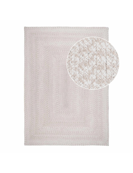 Grand Tapis extérieur moderne Rectangulaire 140x200 Plastique recyclé Sable Menorca 