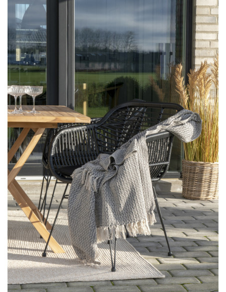 Grand Tapis extérieur moderne Rectangulaire 140x200 Plastique recyclé Sable Menorca 