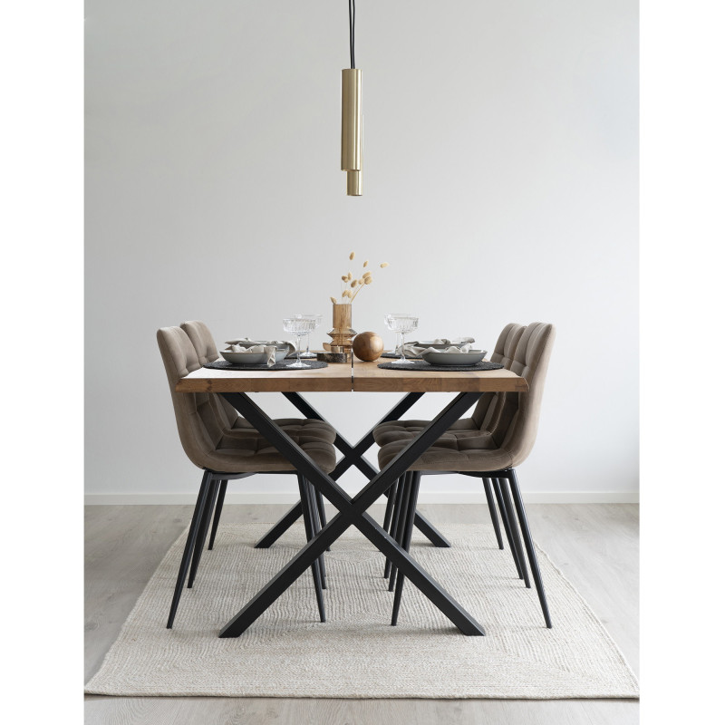 Grand Tapis extérieur moderne Rectangulaire 140x200 Plastique recyclé Sable Menorca 