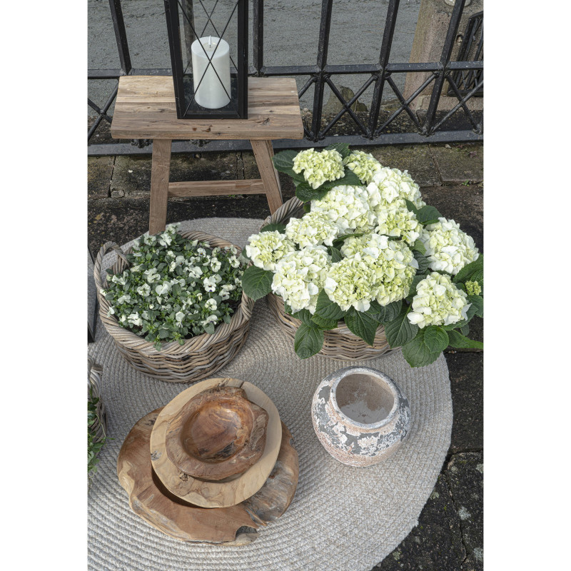 Tapis extérieur moderne Rond 120x120 Plastique recyclé Sable Menorca 