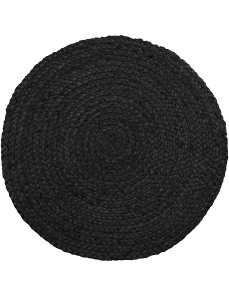 Sets de table indiens ronds 38 cm Jute Gris foncé Tressé Bombay (Lot de 4) 