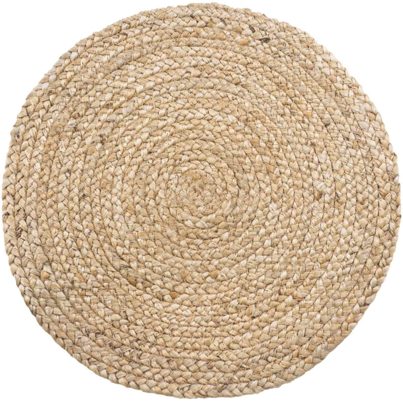 Sets de table indiens ronds 38 cm Jute Naturel Tressé Bombay (Lot de 4) 