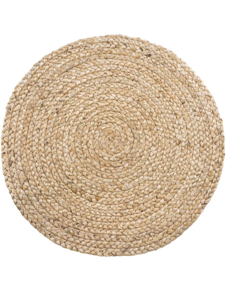 Sets de table indiens ronds 38 cm Jute Naturel Tressé Bombay (Lot de 4) 