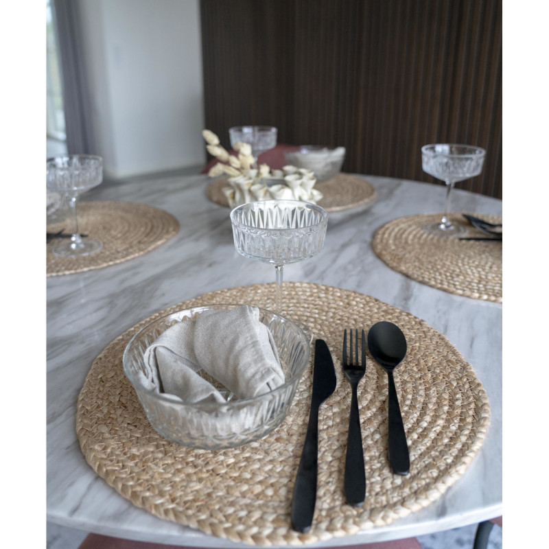 Sets de table indiens ronds 38 cm Jute Naturel Tressé Bombay (Lot de 4) 