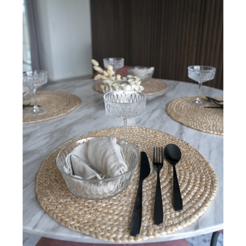 Sets de table indiens ronds 38 cm Jute Naturel Tressé Bombay (Lot de 4) 