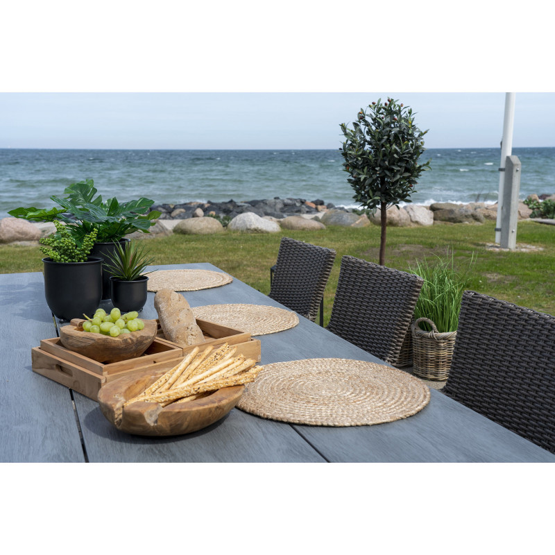 Sets de table indiens ronds 38 cm Jute Naturel Tressé Bombay (Lot de 4) 