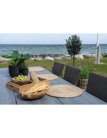 Sets de table indiens ronds 38 cm Jute Naturel Tressé Bombay (Lot de 4) 