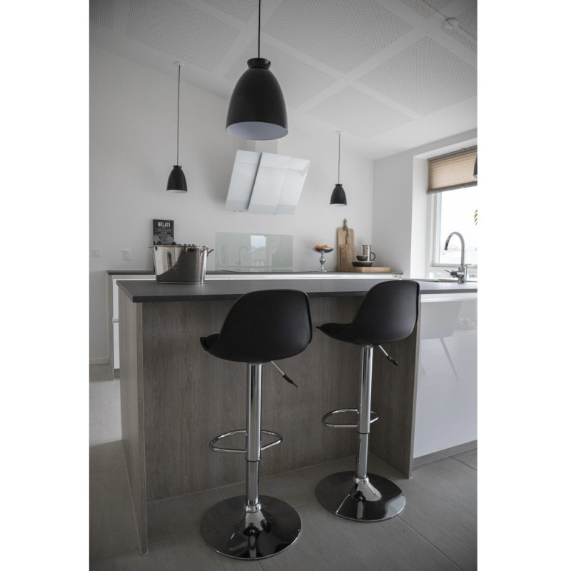 Lot de 2 tabourets de bar réglables noirs en polyuréthane 39x41x82-104 cm Trondheim House Nordic - 7