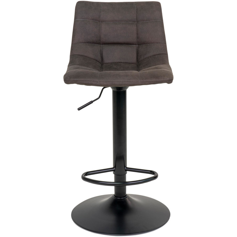 Tabouret de bar moderne réglable Microfibre Gris foncé Métal Noir Middelfart (Lot de 2) 