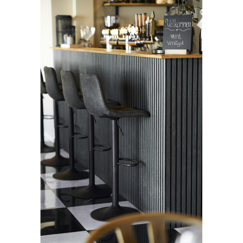 Lot de 2 tabourets de bar réglables microfibre gris foncé 43x45x88-108 cm Middelfart House Nordic - 8