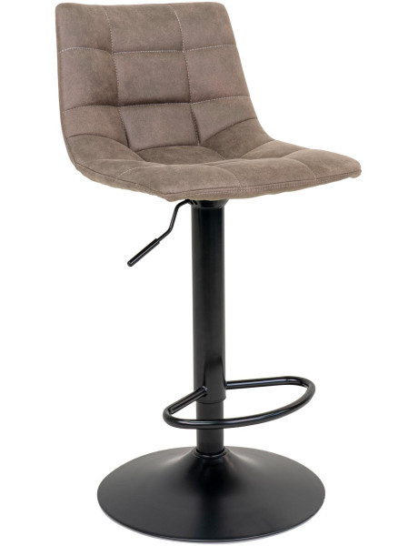Tabouret de bar moderne réglable Microfibre Marron clair Métal Noir Middelfart (Lot de 2) 