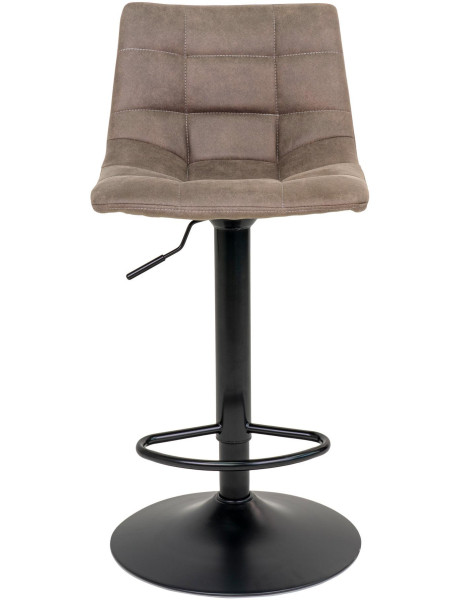 Tabouret de bar moderne réglable Microfibre Marron clair Métal Noir Middelfart (Lot de 2) 