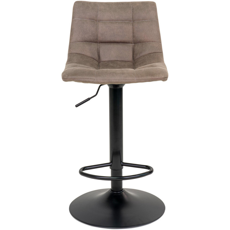 Tabouret de bar moderne réglable Microfibre Marron clair Métal Noir Middelfart (Lot de 2) 