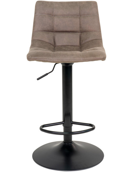 Tabouret de bar moderne réglable Microfibre Marron clair Métal Noir Middelfart (Lot de 2) 
