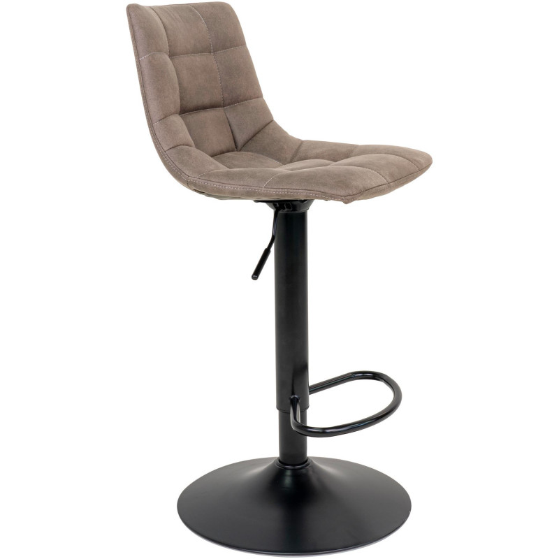Tabouret de bar moderne réglable Microfibre Marron clair Métal Noir Middelfart (Lot de 2) 