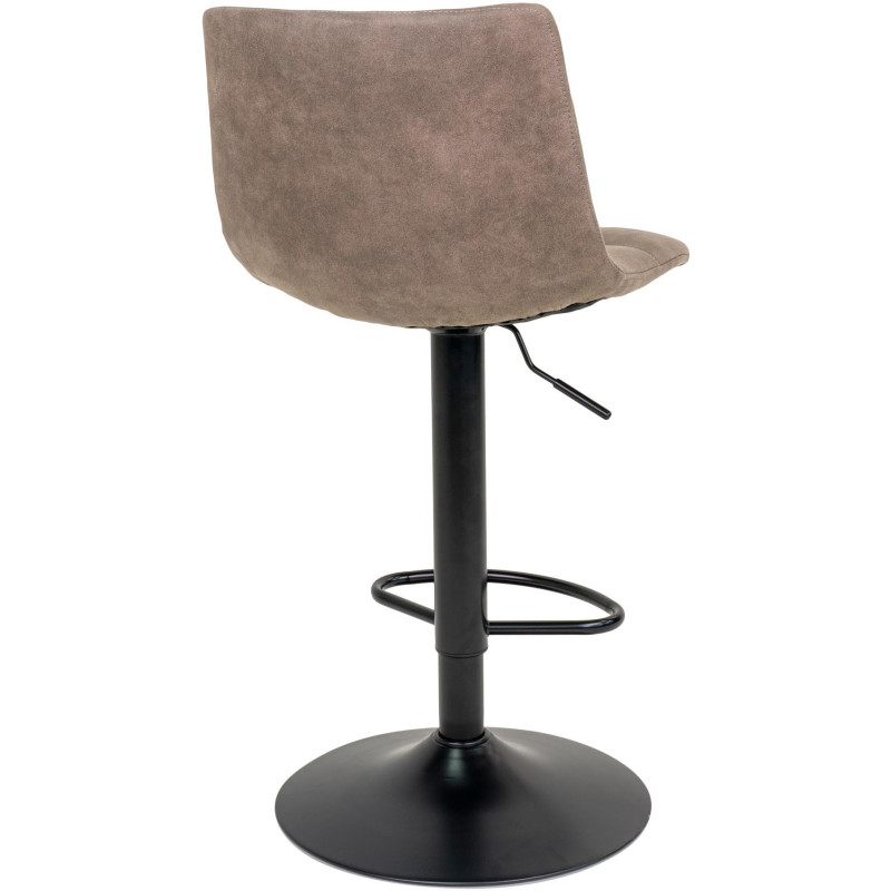 Tabouret de bar moderne réglable Microfibre Marron clair Métal Noir Middelfart (Lot de 2) 
