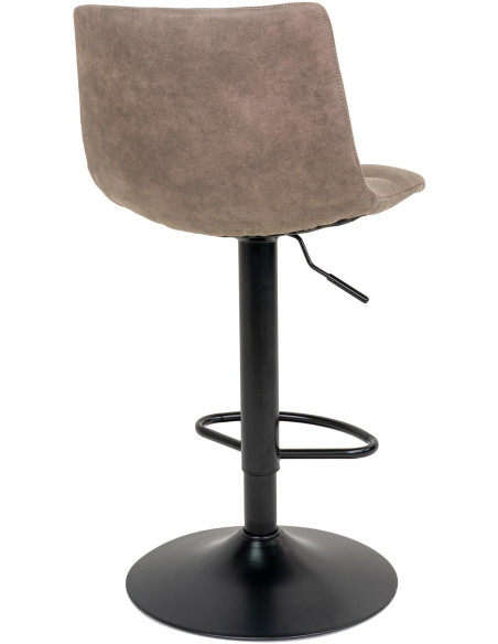 Tabouret de bar moderne réglable Microfibre Marron clair Métal Noir Middelfart (Lot de 2) 