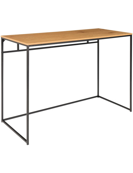 Bureau moderne Métal Noir Panneau de particules Feuille de mélamine Naturel Effet chêne Vita 