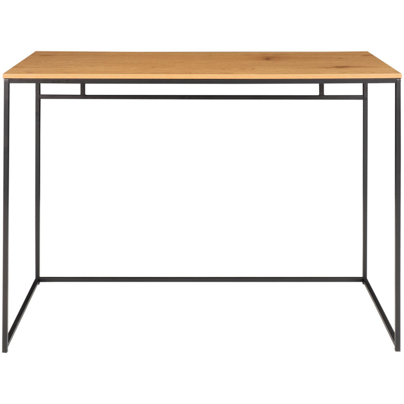 Bureau moderne Métal Noir Panneau de particules Feuille de mélamine Naturel Effet chêne Vita 