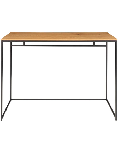 Bureau moderne Métal Noir Panneau de particules Feuille de mélamine Naturel Effet chêne Vita 