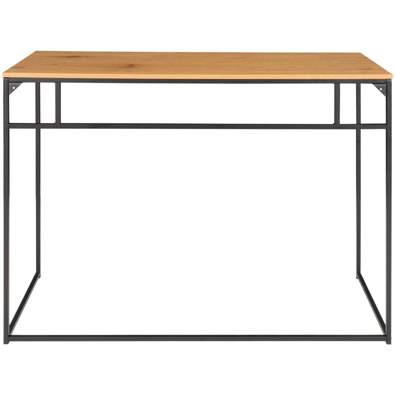 Bureau moderne Métal Noir Panneau de particules Feuille de mélamine Naturel Effet chêne Vita 