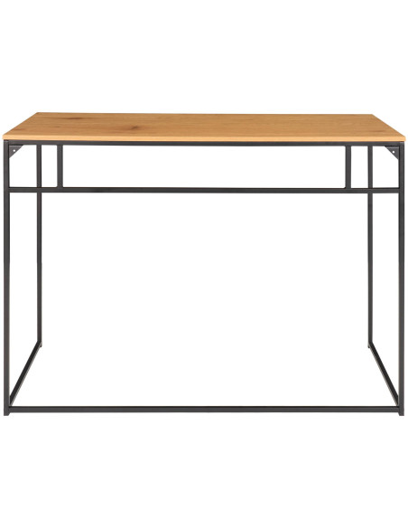 Bureau moderne Métal Noir Panneau de particules Feuille de mélamine Naturel Effet chêne Vita 