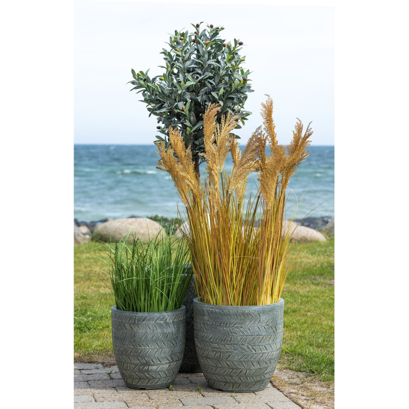 Grande Plante artificielle réaliste Sorghum Hauteur 110 cm Plastique Polyester Naturel Noir 