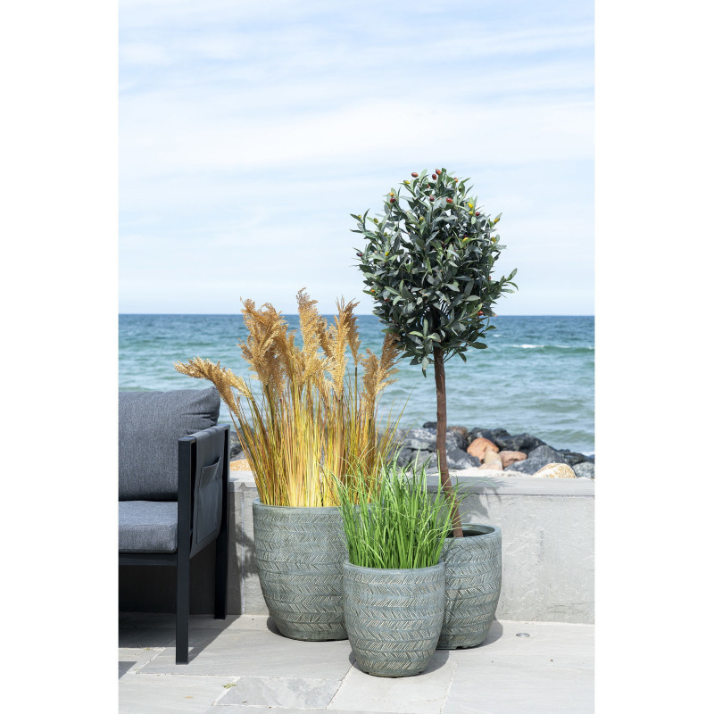 Grande Plante artificielle réaliste Sorghum Hauteur 110 cm Plastique Polyester Naturel Noir 