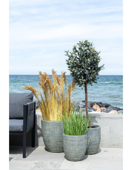 Grande Plante artificielle réaliste Sorghum Hauteur 110 cm Plastique Polyester Naturel Noir 