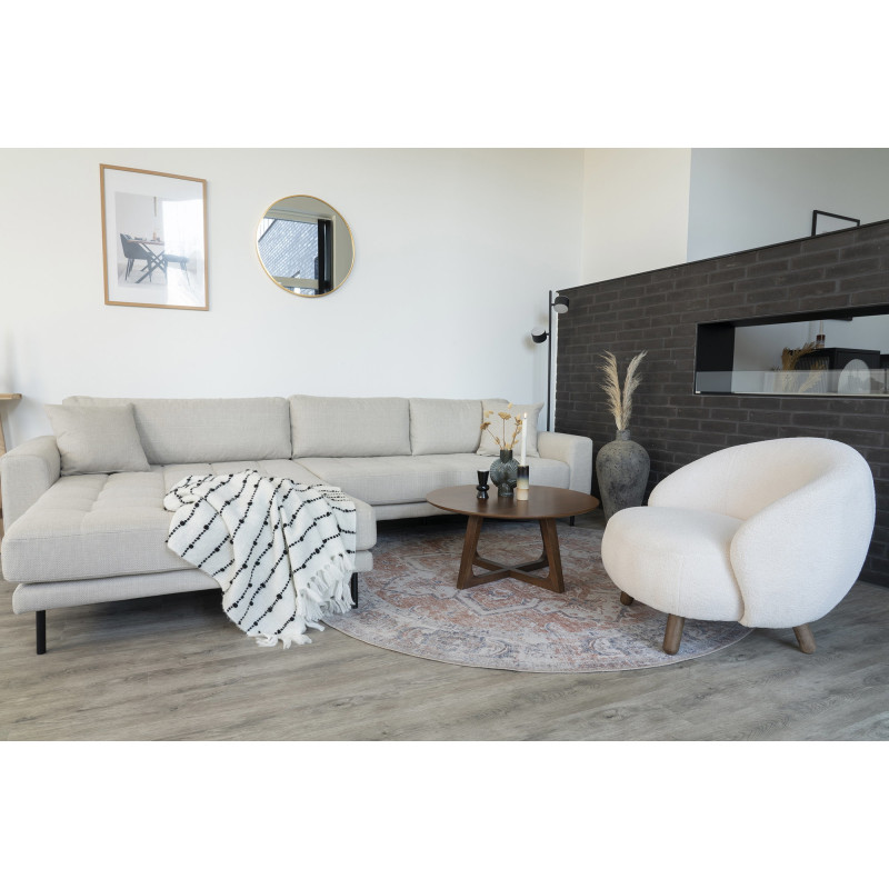 Table basse moderne Ronde Bois MDF Marron Effet noyer Hellrup 