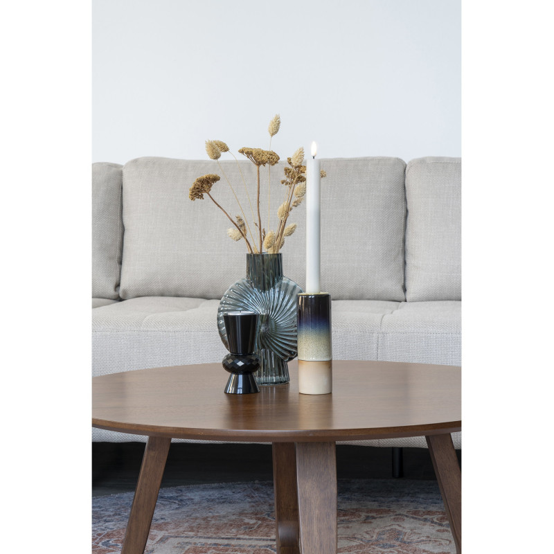 Table basse moderne Ronde Bois MDF Marron Effet noyer Hellrup 