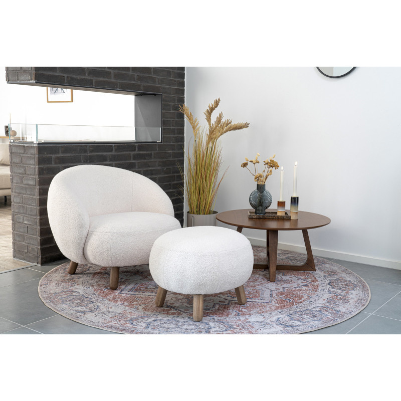 Table basse moderne Ronde Bois MDF Marron Effet noyer Hellrup 