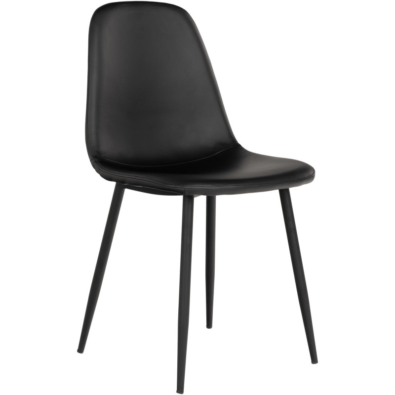Chaise moderne Polyuréthane Noir Métal Noir Stockholm (Lot de 2) House Nordic - 1
