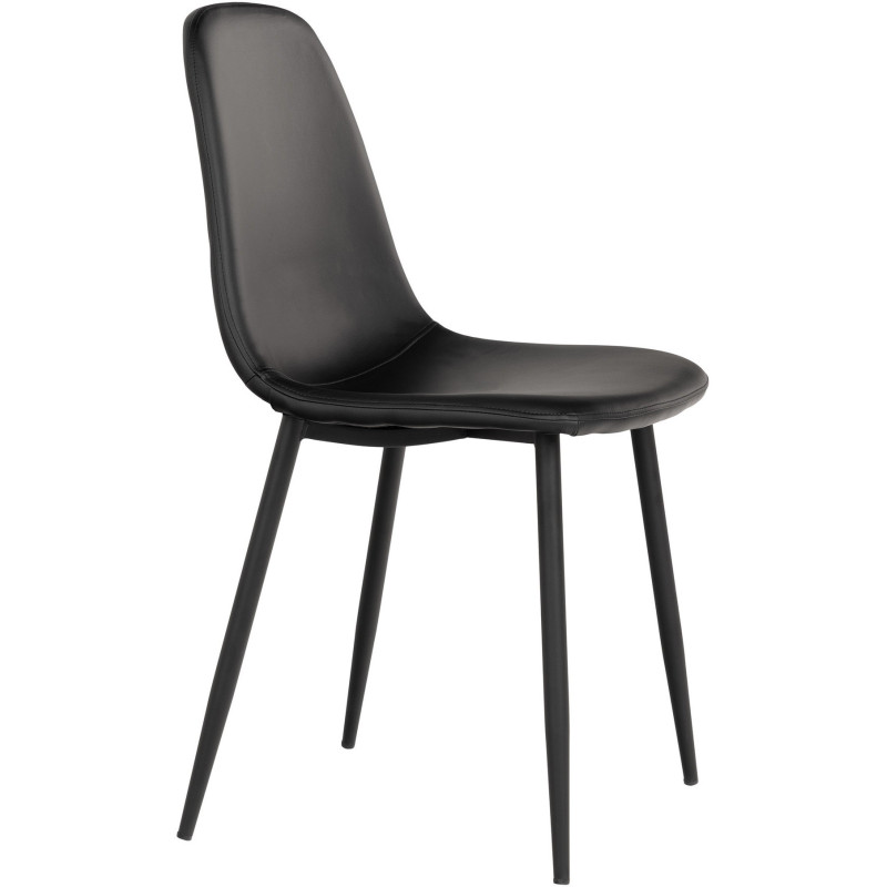 Chaise moderne Polyuréthane Noir Métal Noir Stockholm (Lot de 2) House Nordic - 3