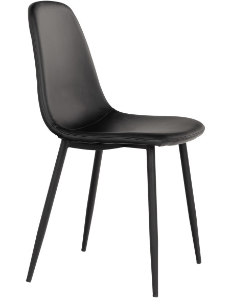 Chaise moderne Polyuréthane Noir Métal Noir Stockholm (Lot de 2) House Nordic - 3