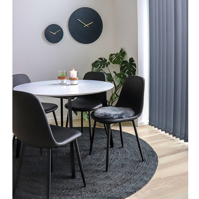 Chaise moderne Polyuréthane Noir Métal Noir Stockholm (Lot de 2) House Nordic - 6
