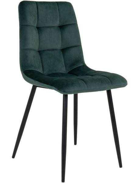 Chaise moderne matelassée Velours Vert foncé Métal Noir Middelfart (Lot de 2) 
